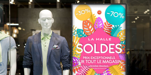 Affiche Soldes ! pour la vitrine