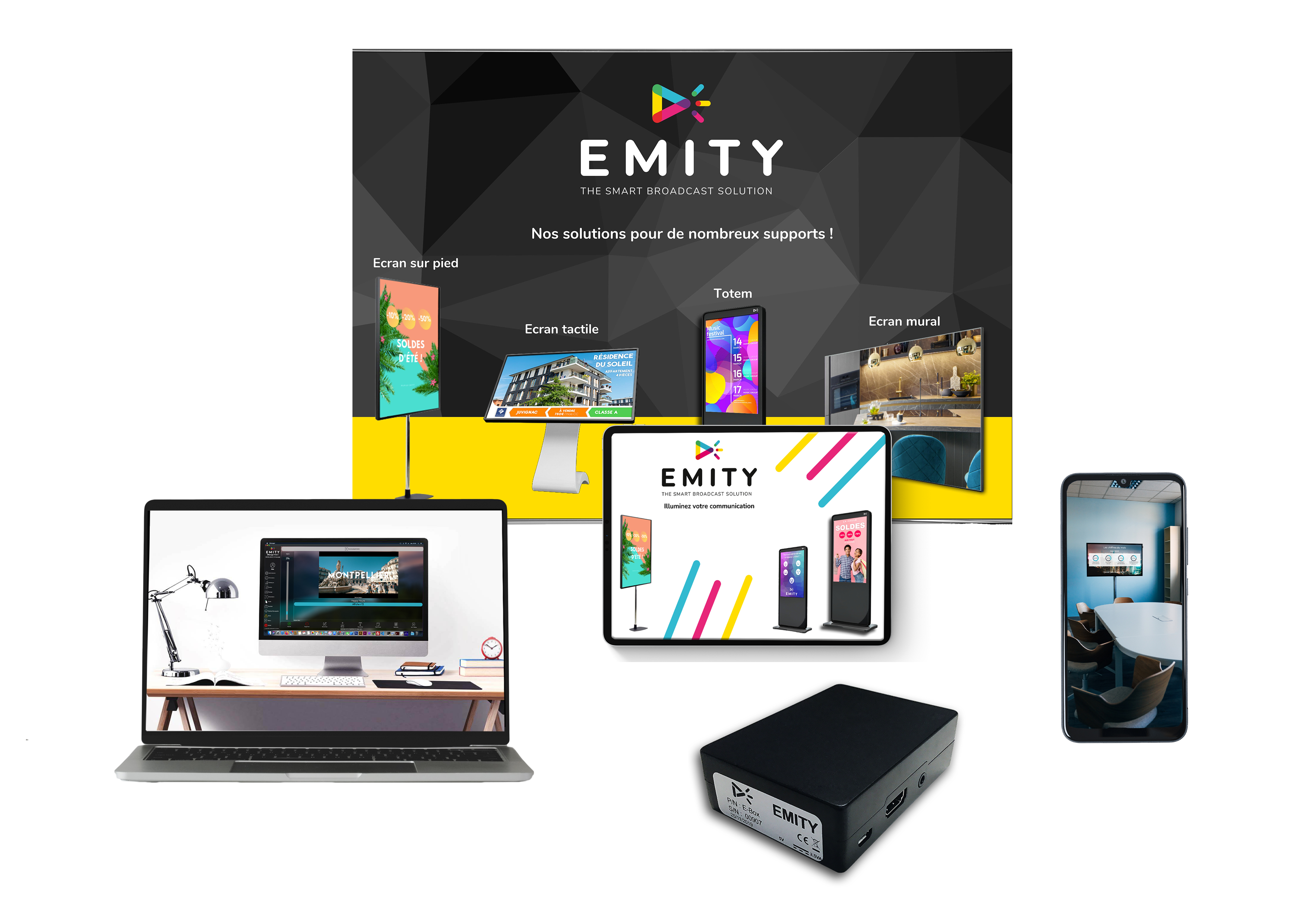 Emity - Affichage dynamique - Ecrans et systèmes