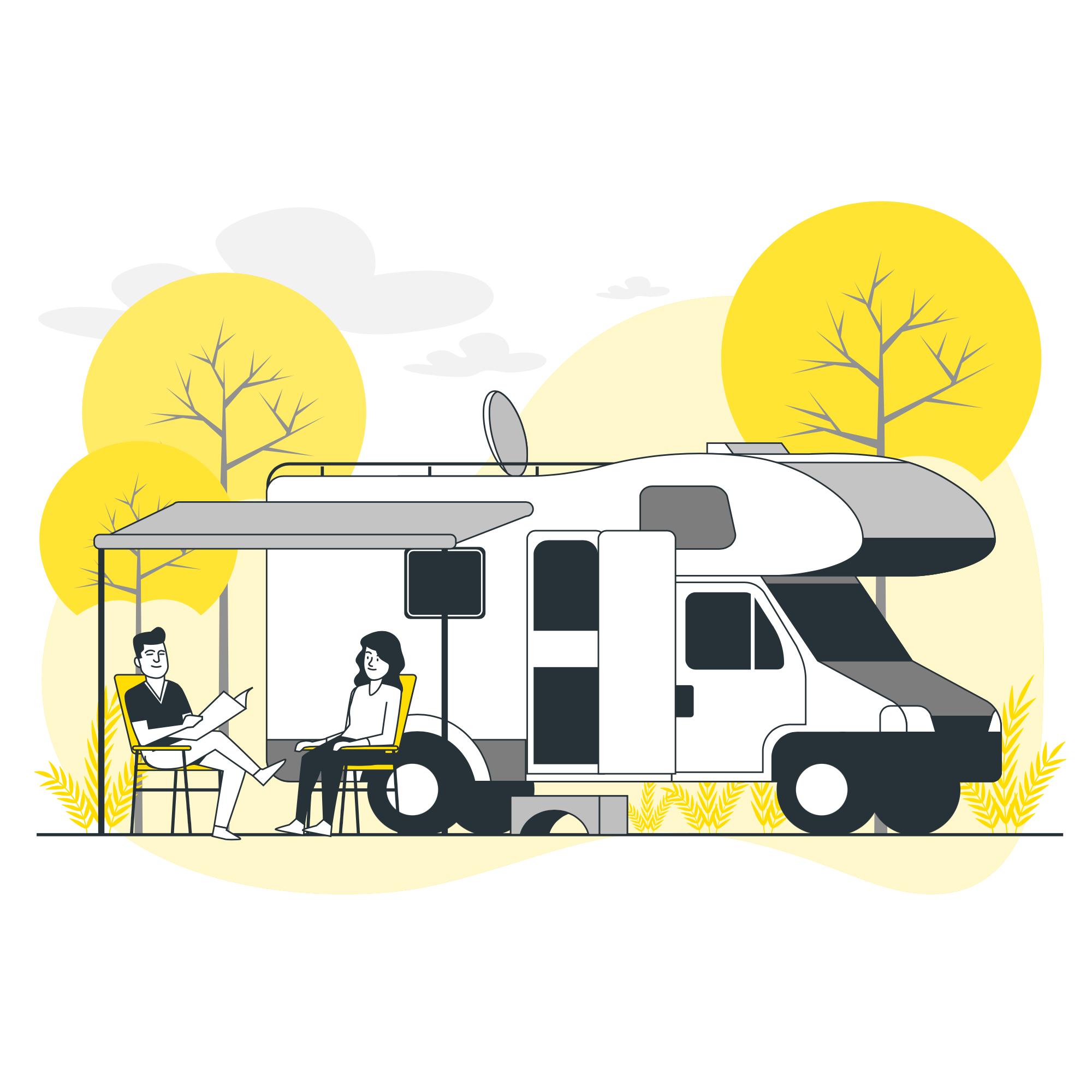 Camping with a caravan-bro