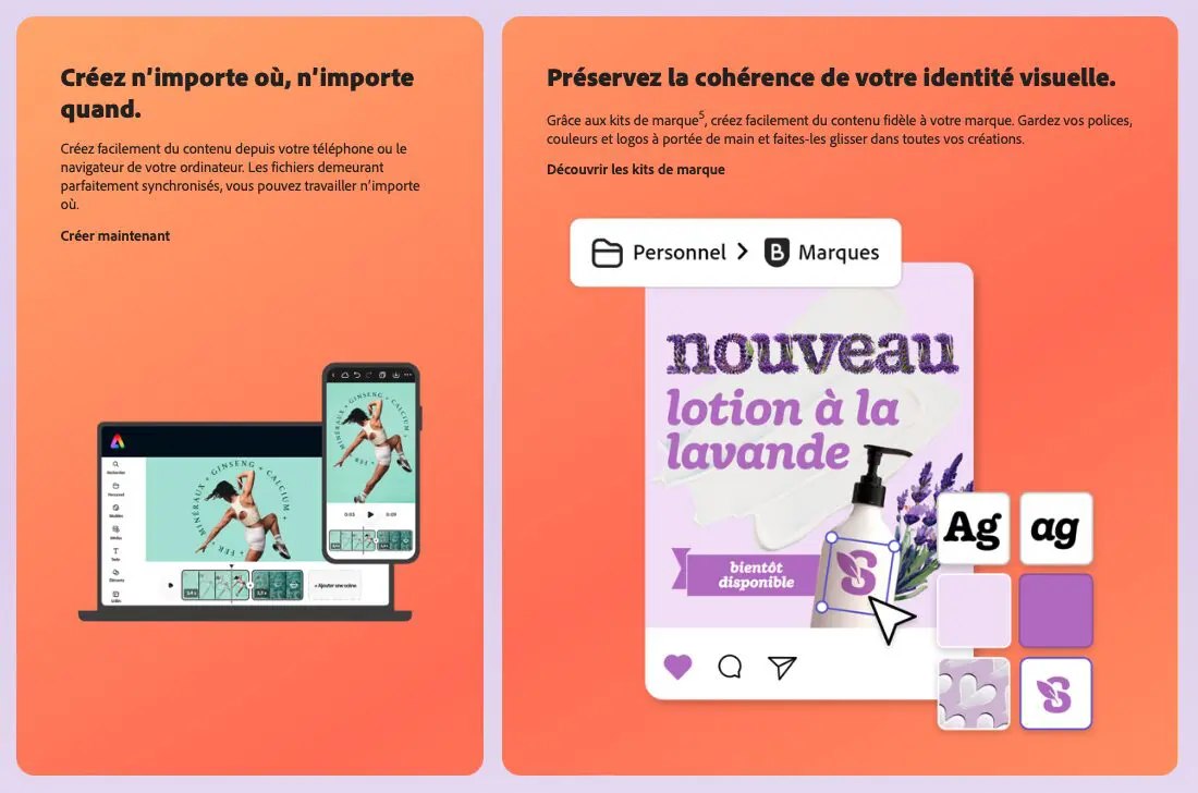 adobe express ; fonctionnalités 