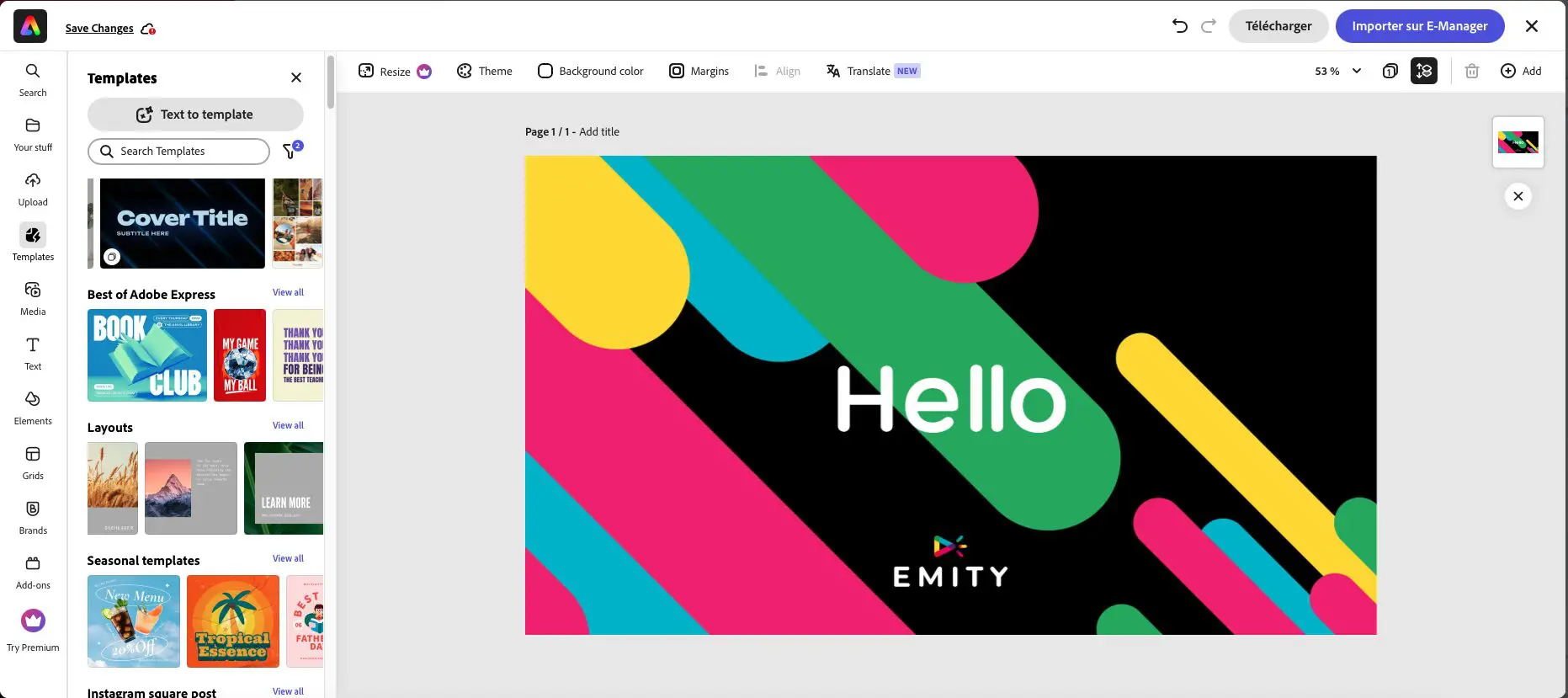 adobe express ; design ; affichage dynamique 