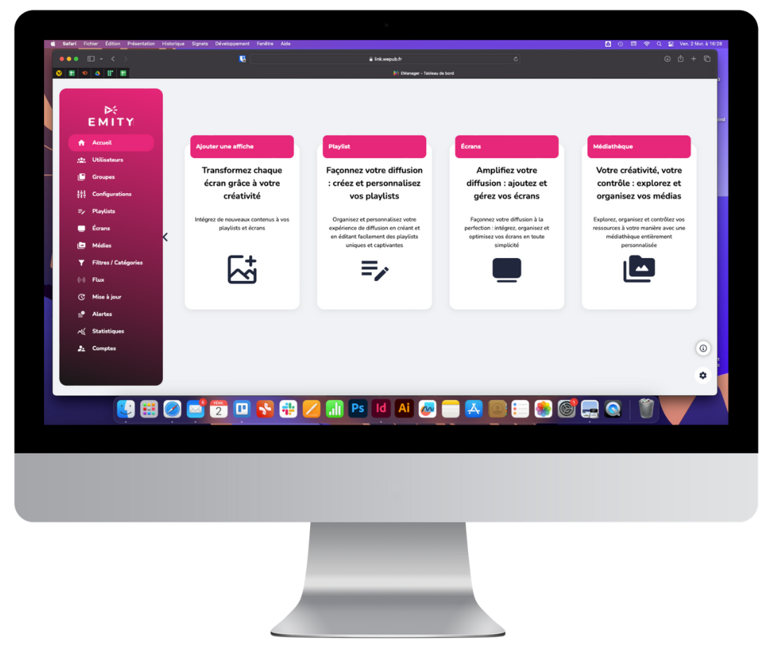 affichage dynamique ; e-manager, emity, communication