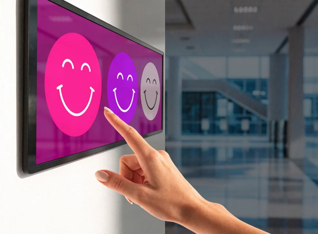 Touch screen kiosk running a feedback journey