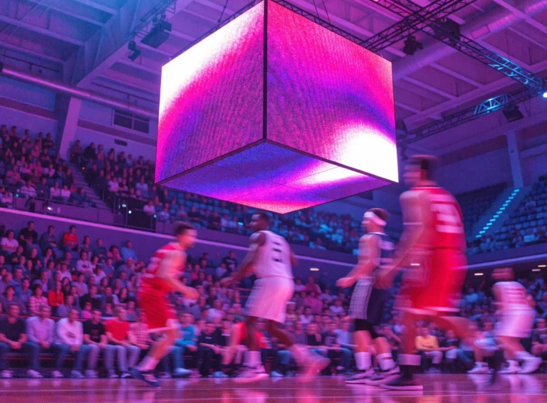 &Eacute;cran de score LED EMITY dans une enceinte sportive