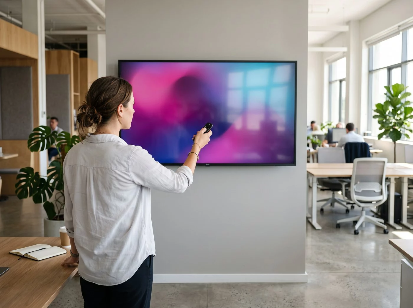 Installation de l’application EMITY à la télécommande sur un écran professionnel mural, sans ordinateur