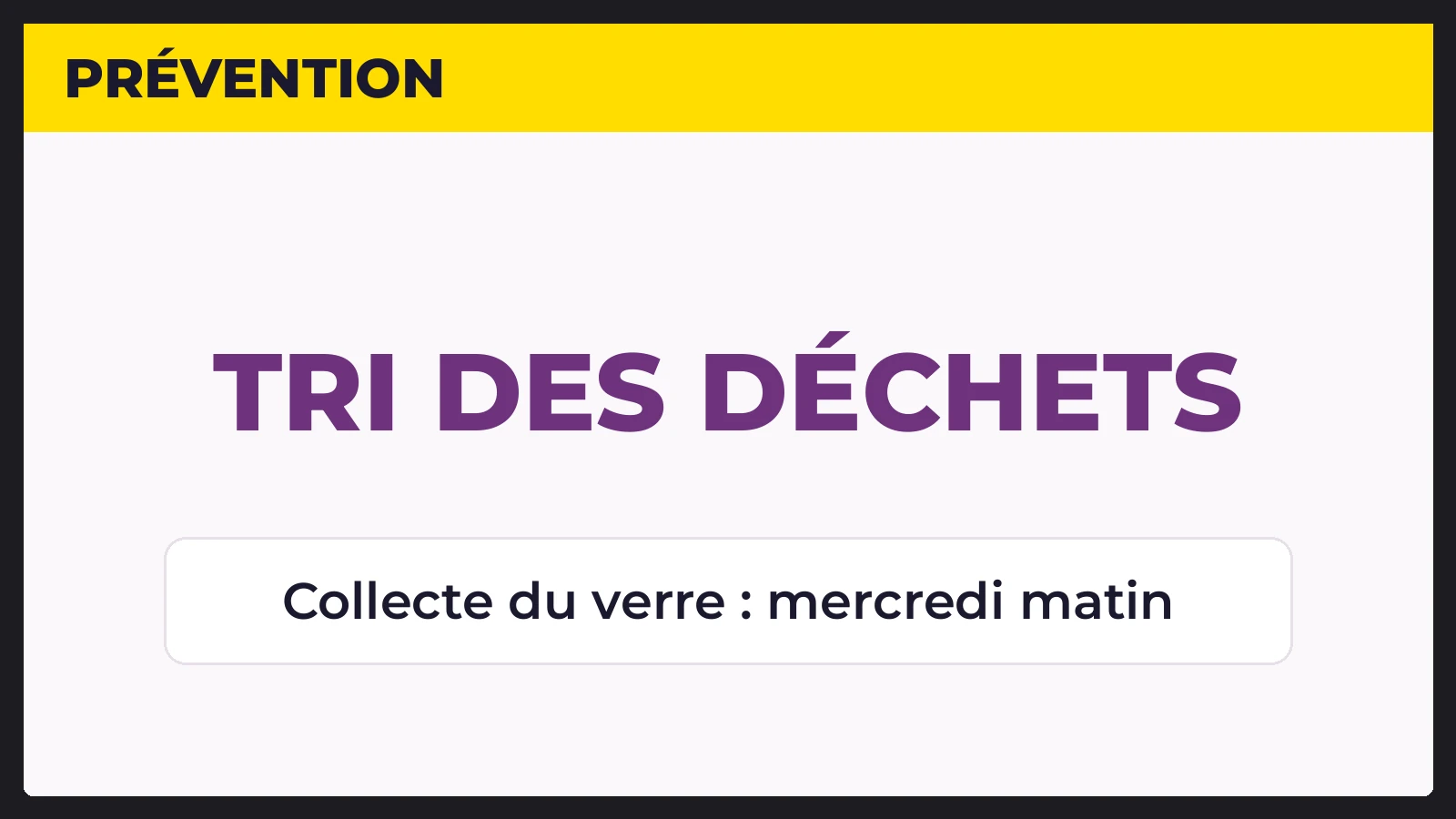 Maquette d&rsquo;&eacute;cran de pr&eacute;vention sur le tri des d&eacute;chets