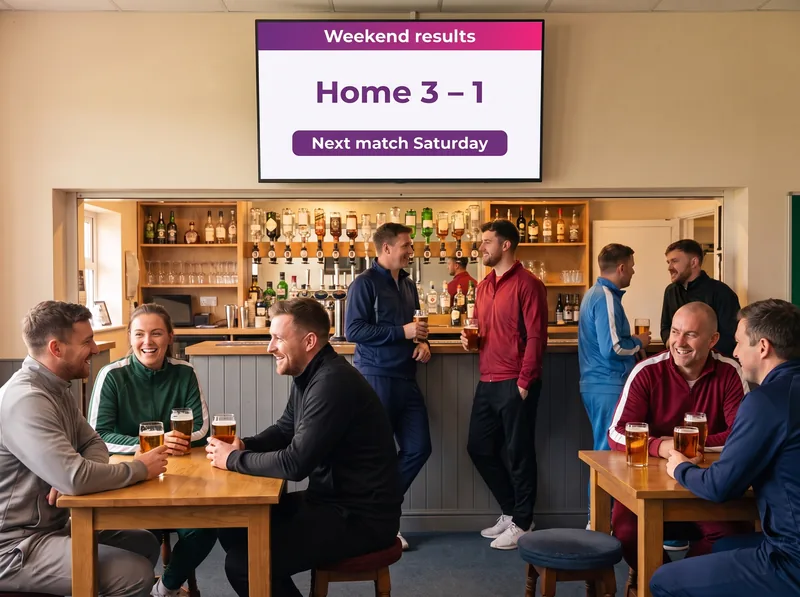 Sports clubhouse: weekend results screen