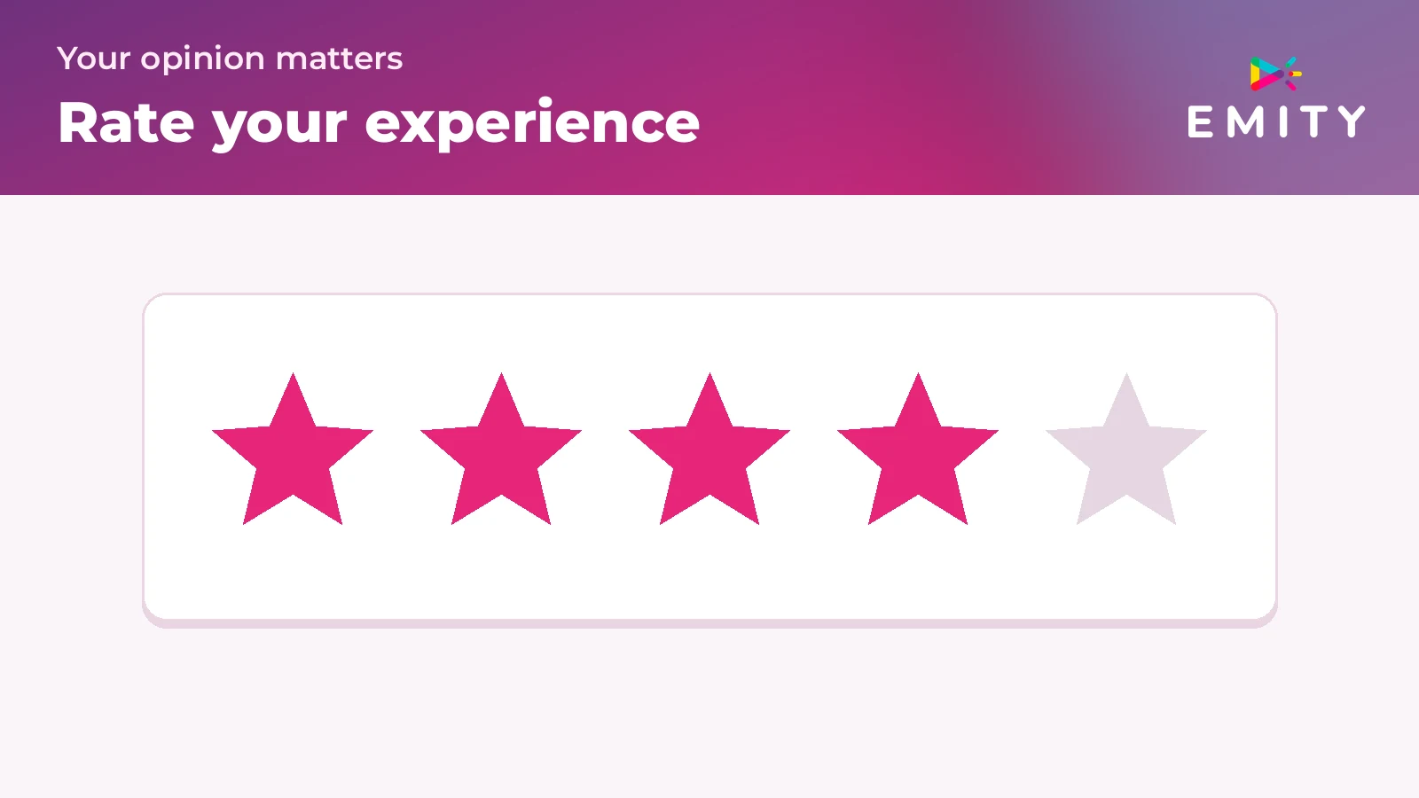 Satisfaction question rated with stars