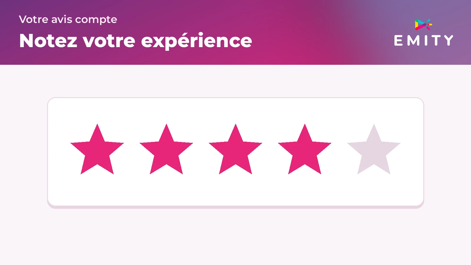 Question de satisfaction notée en étoiles