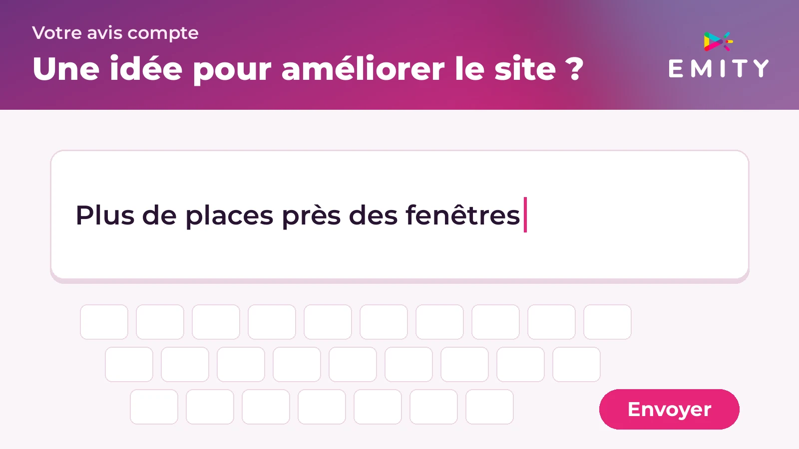 Réponse en texte libre avec clavier tactile