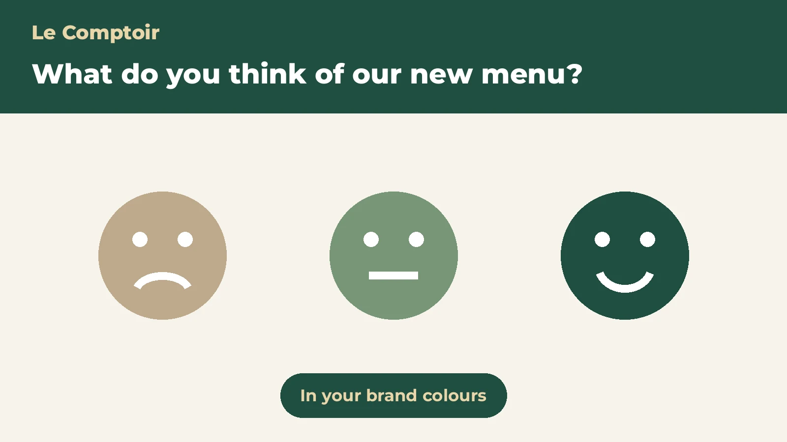 Survey styled in a client brand's colours